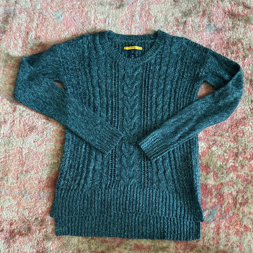 AERIE cable knit blue sweater